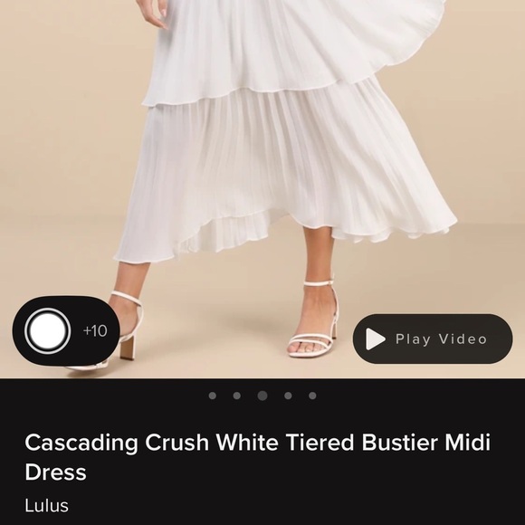 Cascading Crush White Tiered Bustier Midi Dress - Picture 5 of 8